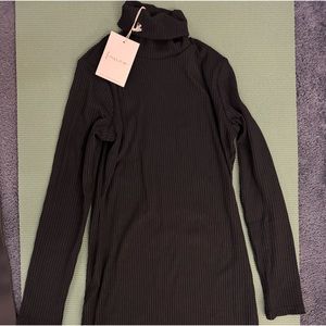 Boutique black bodycon sweater dress